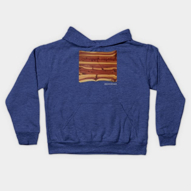 REDCEDAR wood Tee Kids Hoodie by HappyAxedents